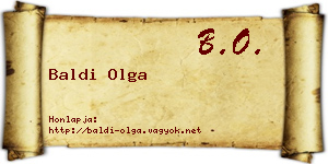 Baldi Olga névjegykártya